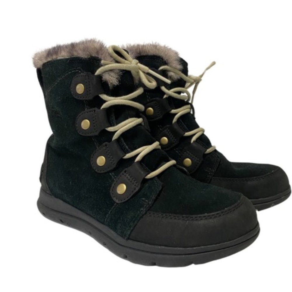 Sorel Suede Winter Ankle Boots w/ Faux Fur